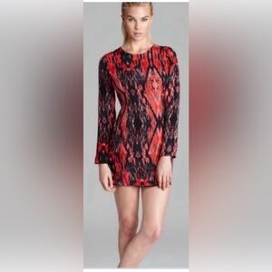 Parker 100% Silk Yolanda Iguana red print dress